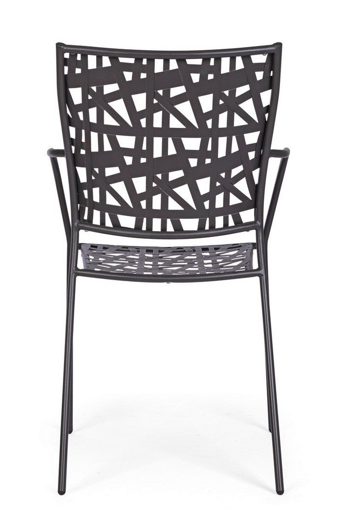 set di 4 sedie kelsie antracite, comoda e leggera, perfetta per giardino o balcone