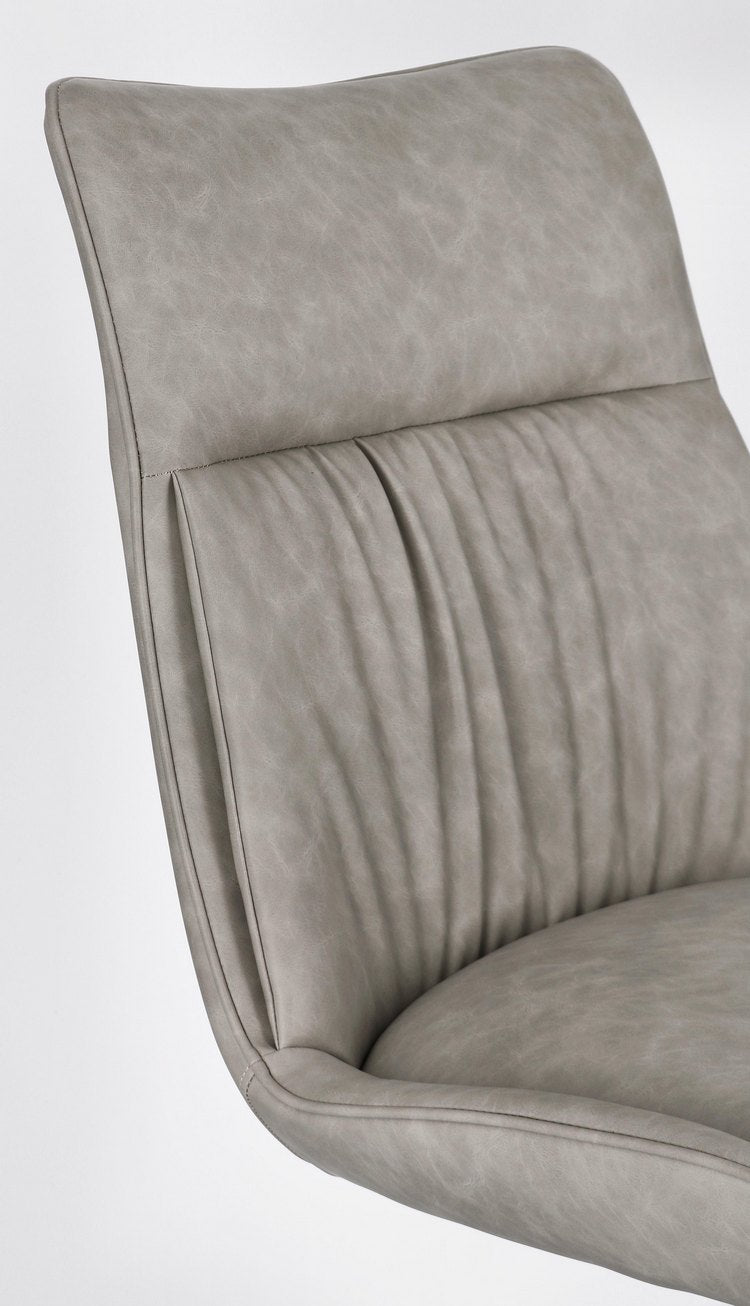 set di 2 sedie jordan in similpelle grigio e gambe acciaio nere, ideale per cucina, sala da pranzo o studio