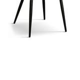 set di 2 sedie mantes in tessuto effetto velluto panna e gambe in metallo antracite, vista ambientata in soggiorno o sala da...