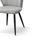 set di 2 sedie mantes in tessuto effetto velluto grigio e gambe in metallo antracite, dettaglio dei braccioli imbottiti o in...