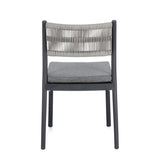 set di 4 sedie alvin in polipropilene antracite e corda intrecciata grigio chiaro, impilabili, comoda e leggera, perfetta...