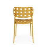 set di 4 sedie clover in polipropilene giallo e struttura acciaio, impilabile, ideale per arredare con stile il tuo spazio...