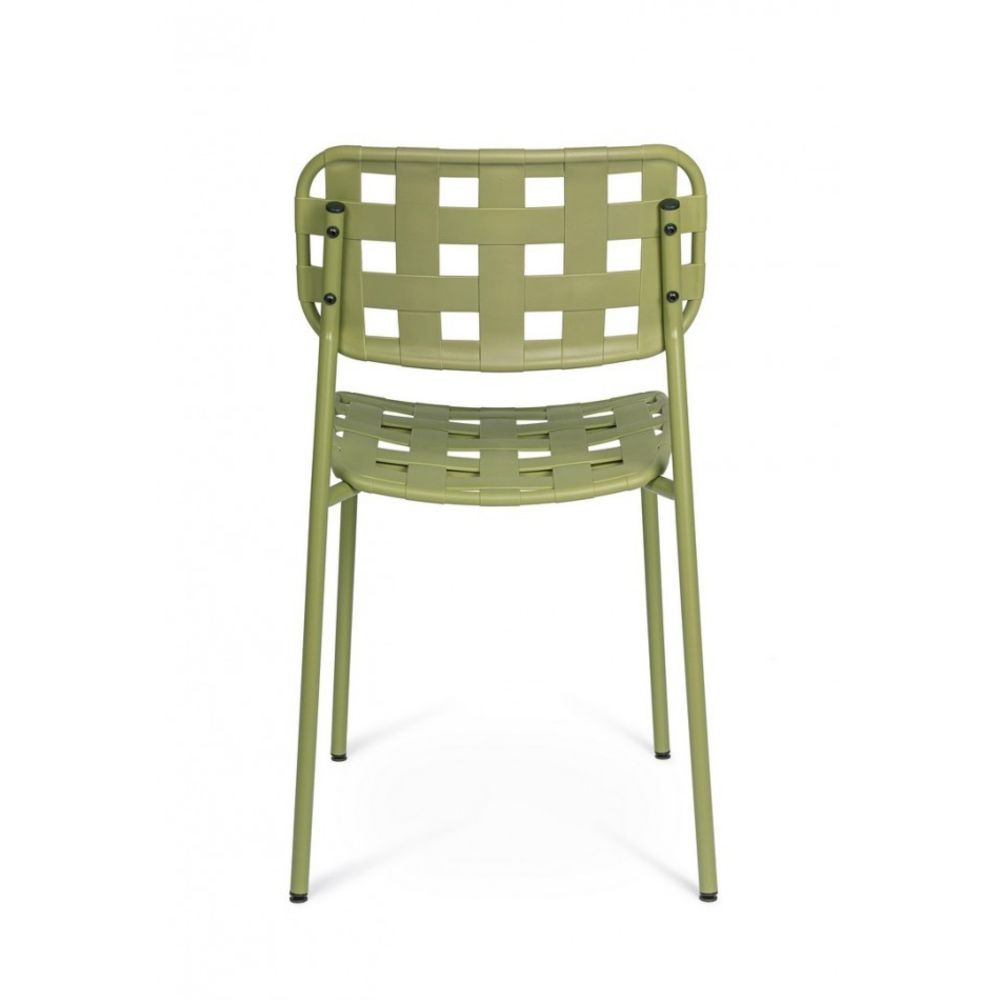 set di 4 sedie clover in polipropilene verde e struttura acciaio, impilabile, ideale per arredare con stile il tuo spazio...