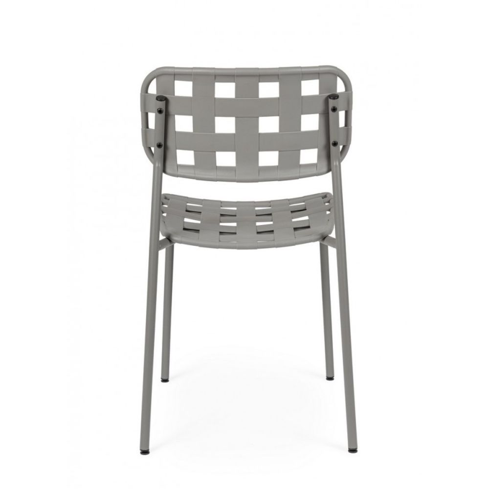 set di 4 sedie clover in polipropilene grigio e struttura acciaio, impilabile, ideale per arredare con stile il tuo spazio...