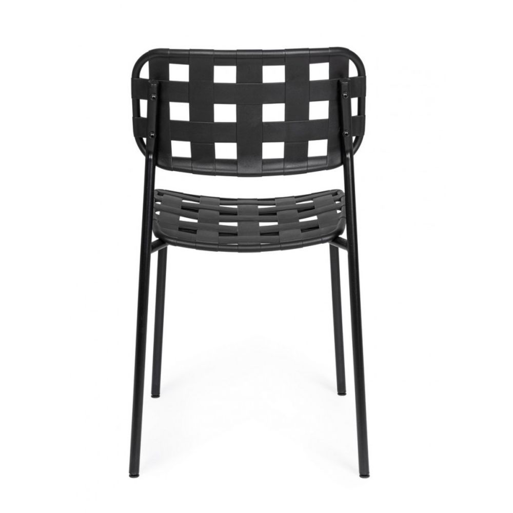 set di 4 sedie clover in polipropilene nero e struttura acciaio, impilabile, ideale per arredare con stile il tuo spazio...