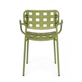 set di 4 sedie clover in polipropilene verde e struttura acciaio, con braccioli, ideale per arredare con stile il tuo spazio...