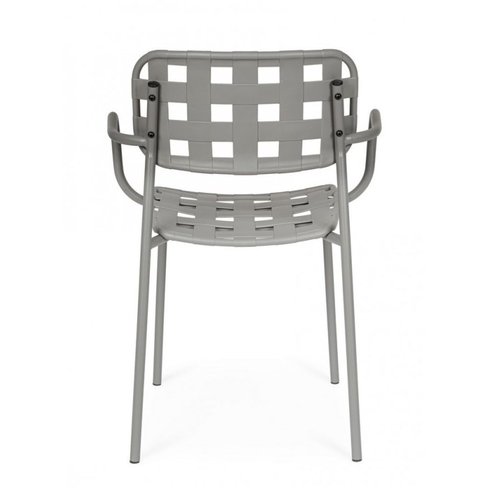 set di 4 sedie clover in polipropilene grigio e struttura acciaio, con braccioli, ideale per arredare con stile il tuo...