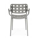 set di 4 sedie clover in polipropilene grigio e struttura acciaio, con braccioli, ideale per arredare con stile il tuo...