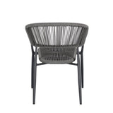 set di 4 sedie algaida in alluminio antracite e fibre intrecciate grigie, impilabili, comoda e leggera, perfetta per...