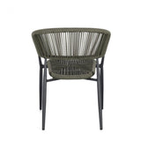 set di 4 sedie algaida in alluminio antracite e fibre intrecciate verdi, impilabili, comoda e leggera, perfetta per giardino...