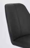 set di 4 sedie maxwell similpelle nero e gambe acciaio nero, ideale per cucina, sala da pranzo o studio