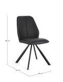 set di 4 sedie maxwell similpelle nero e gambe acciaio nero, materiali resistenti per uso quotidiano