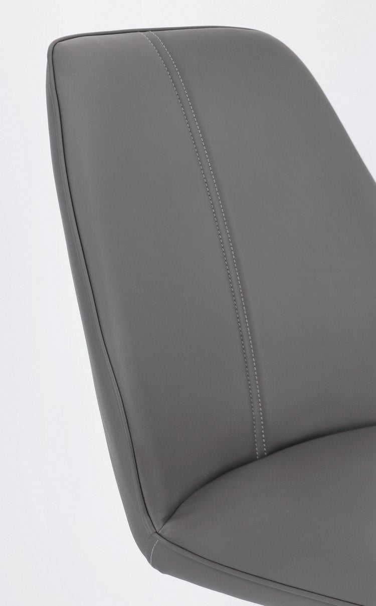 set di 4 sedie maxwell similpelle grigio e gambe acciaio cromato, ideale per cucina, sala da pranzo o studio