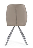 set di 4 sedie maxwell similpelle tortora e gambe acciaio cromato, seduta ergonomica per comfort quotidiano