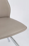 set di 4 sedie maxwell similpelle tortora e gambe acciaio cromato, facile da abbinare a qualsiasi stile d’arredo