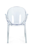set di 4 sedie camilla in policarbonato trasparente, impilabili, comfort superiore grazie al supporto laterale