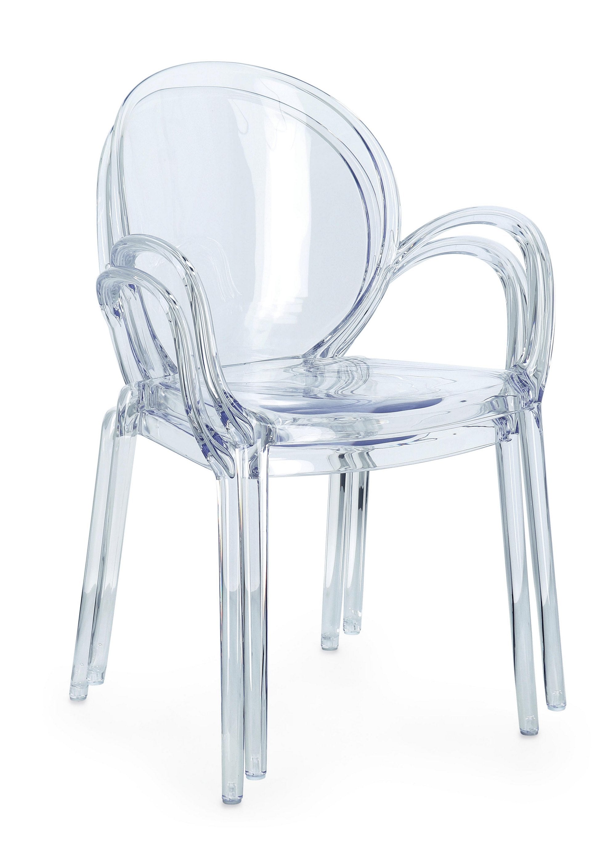 set di 4 sedie camilla in policarbonato trasparente, impilabili, design sofisticato e funzionale per ambienti moderni