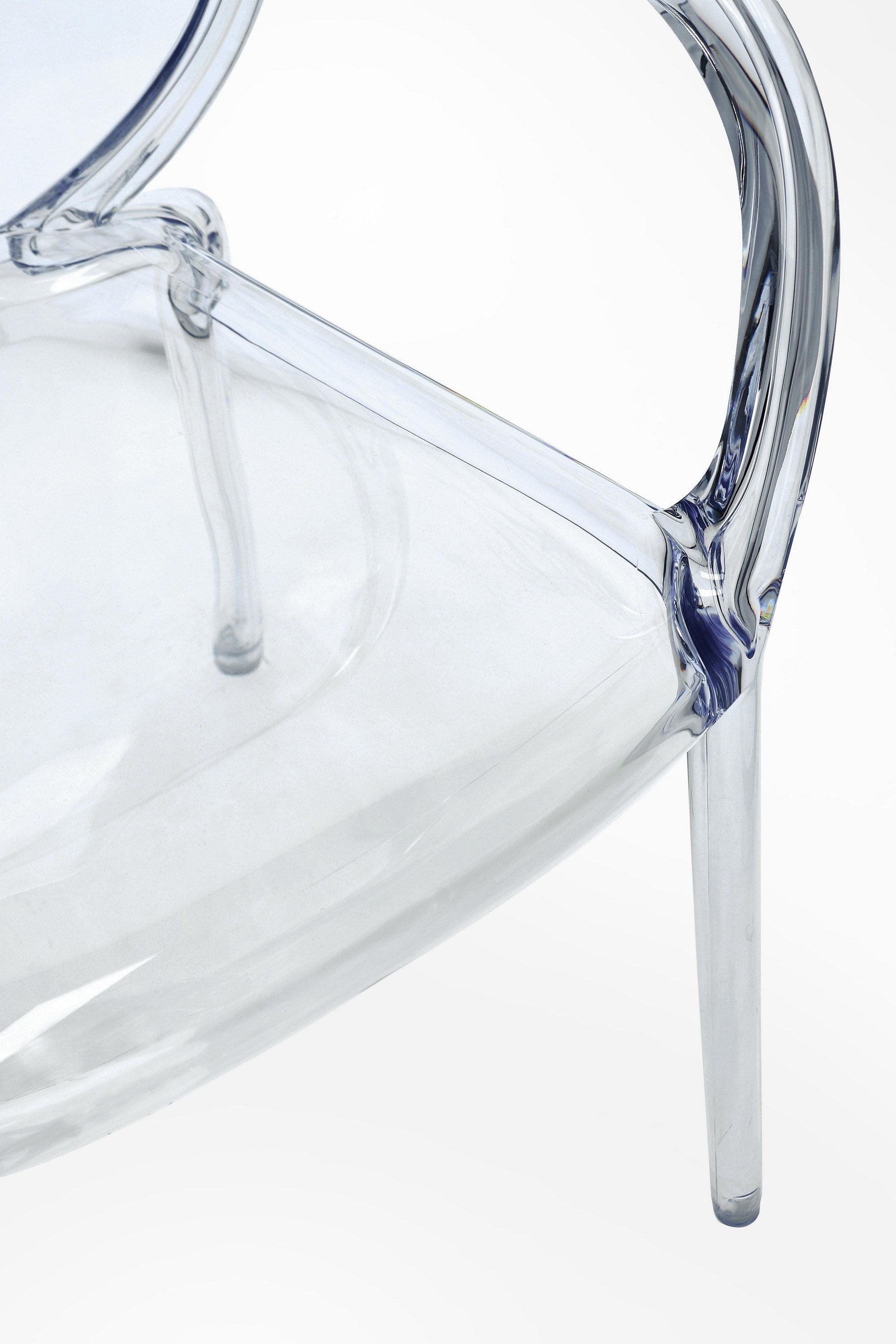 set di 4 sedie camilla in policarbonato trasparente, impilabili, perfetta come sedia capotavola o singola da lettura