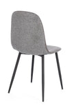 set di 4 sedie irelia in tessuto grigio scuro e acciaio antracite, ideale per cucina, sala da pranzo o studio