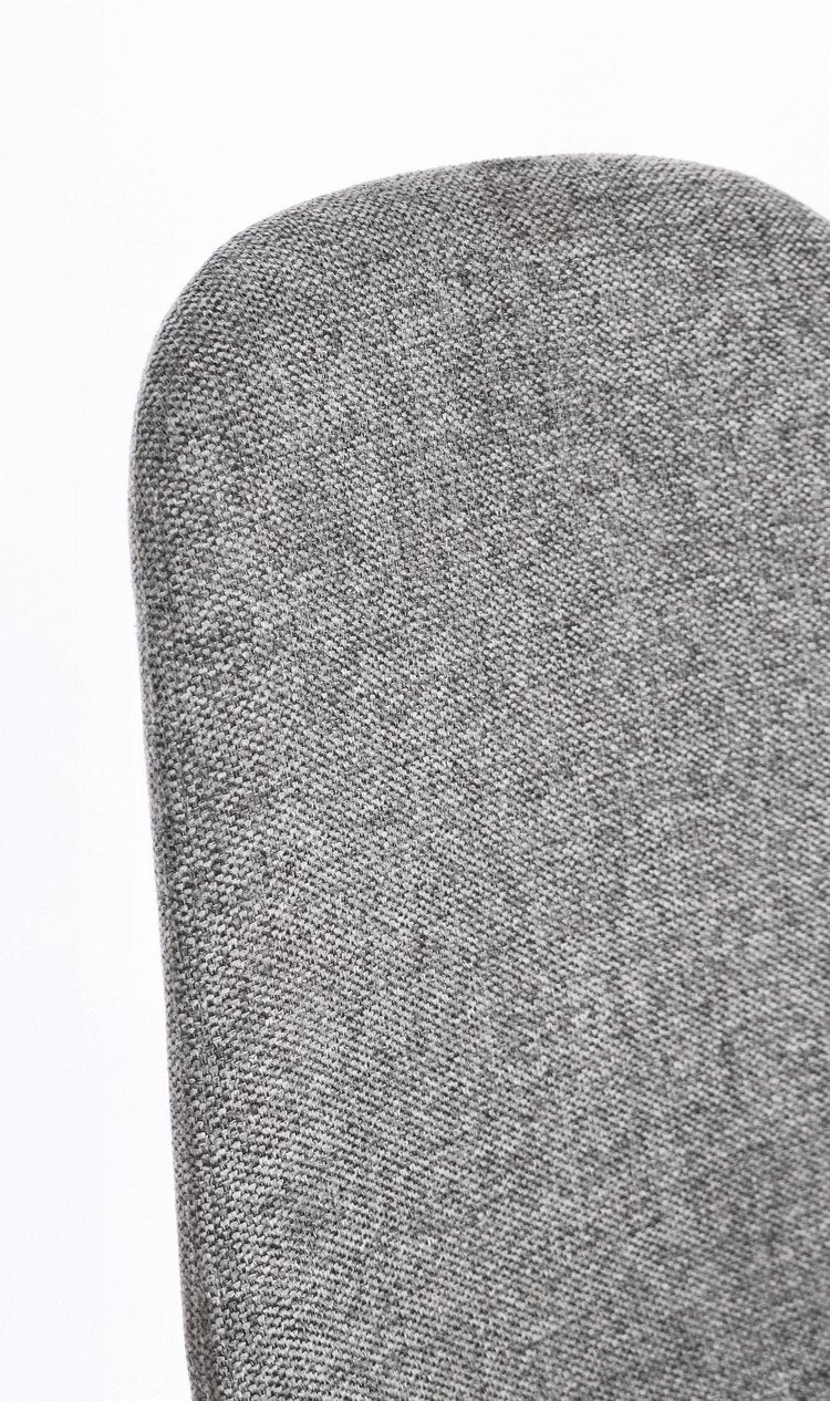 set di 4 sedie irelia in tessuto grigio scuro e acciaio antracite, modello versatile per casa o contract