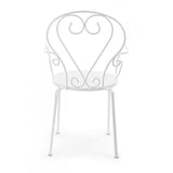 set di 4 sedie etienne in acciaio bianco impilabili, con braccioli, ideale per arredare con stile il tuo spazio outdoor
