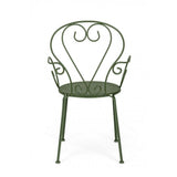 set di 4 sedie etienne in acciaio verde impilabili, con braccioli, ideale per arredare con stile il tuo spazio outdoor