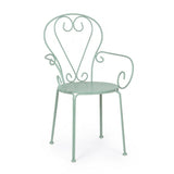 set di 4 sedie etienne in acciaio verde chiaro impilabili, con braccioli, sedia per esterno resistente agli agenti...