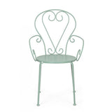 set di 4 sedie etienne in acciaio verde chiaro impilabili, con braccioli, ideale per arredare con stile il tuo spazio outdoor