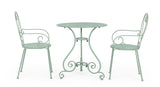 set di 4 sedie etienne in acciaio verde chiaro impilabili, con braccioli, modello outdoor dal design moderno e pratico