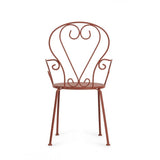 set di 4 sedie etienne in acciaio rosso impilabili, con braccioli, ideale per arredare con stile il tuo spazio outdoor