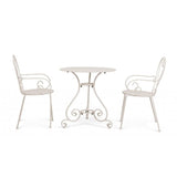 set di 4 sedie etienne in acciaio beige impilabili, con braccioli, comoda e leggera, perfetta per giardino o balcone