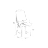 set di 4 sedie irvine in tessuto effetto velluto beige e gambe in metallo antracite e oro, vista ambientata attorno a un...