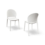 set di 4 sedie marbella in polipropilene bianco, dettaglio della finitura in metallo, plastica o legno trattato