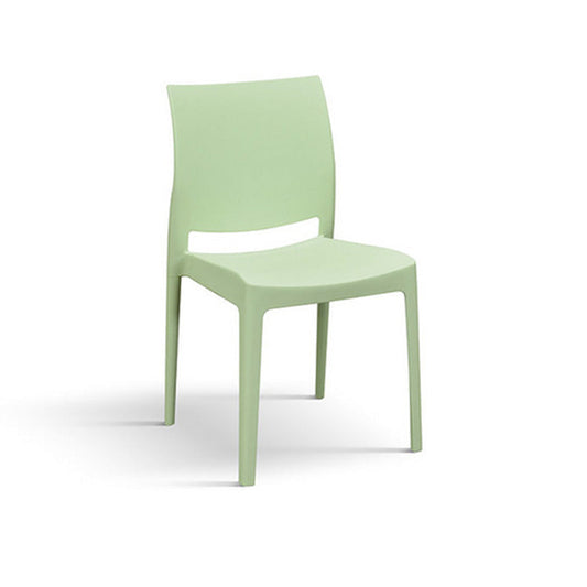 set di 4 sedie hobie beach in polipropilene verde pastello, impilabili, sedia per esterno resistente agli agenti atmosferici