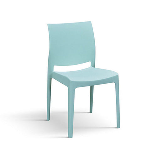 set di 4 sedie hobie beach in polipropilene azzurro pastello, impilabili, sedia per esterno resistente agli agenti...