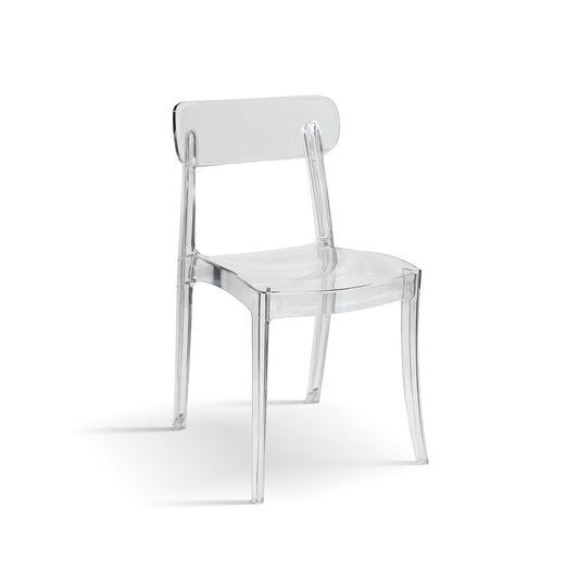 set di 4 sedie ghent in polipropilene trasparenti, impilabili, sedia per esterno resistente agli agenti atmosferici