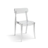 set di 4 sedie ghent in polipropilene trasparenti, impilabili, sedia per esterno resistente agli agenti atmosferici