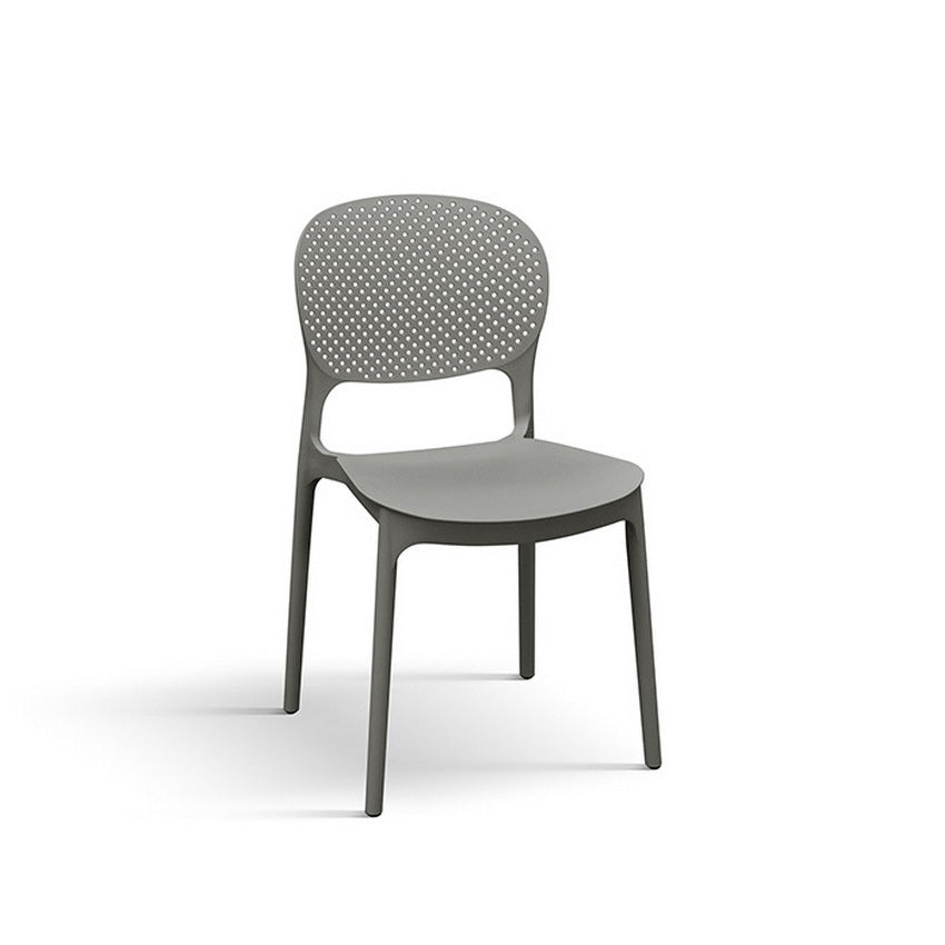 set di 4 sedie alicante in polipropilene grigio, sedia per esterno resistente agli agenti atmosferici