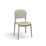 set di 4 sedie alicante in polipropilene tortora, sedia per esterno resistente agli agenti atmosferici