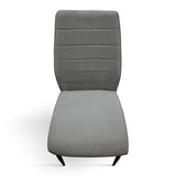 set di 4 sedie lubiana in tessuto grigio e gambe in metallo nero opaco, seduta ergonomica per comfort quotidiano