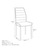 set di 4 sedie lubiana in tessuto grigio e gambe in metallo nero opaco, materiali resistenti per uso quotidiano