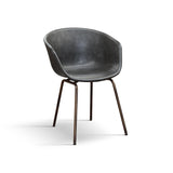 set di 4 sedie copenaghen rivestite in pelle antracite e gambe in metallo nero, sedia dal design moderno per sala da pranzo...