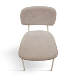 set di 4 sedie berlino in tessuto beige e gambe in metallo beige, seduta ergonomica per comfort quotidiano