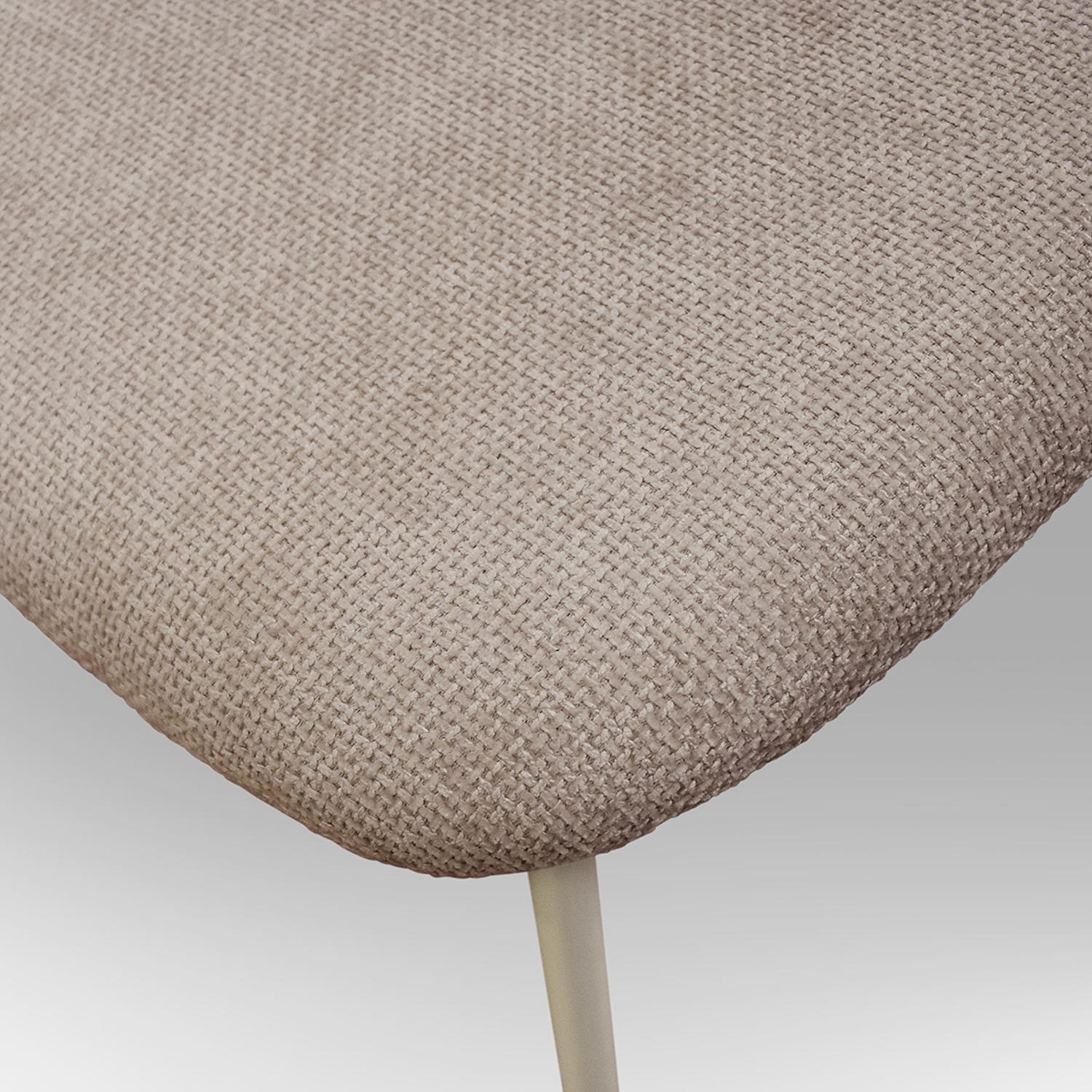 set di 4 sedie berlino in tessuto beige e gambe in metallo beige, ideale per cucina, sala da pranzo o studio