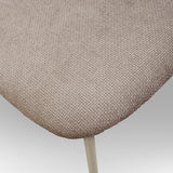 set di 4 sedie berlino in tessuto beige e gambe in metallo beige, ideale per cucina, sala da pranzo o studio