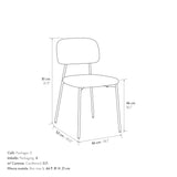 set di 4 sedie berlino in tessuto beige e gambe in metallo beige, materiali resistenti per uso quotidiano