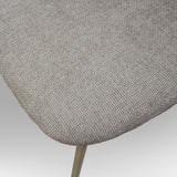 set di 4 sedie berlino in tessuto grigio e gambe in metallo beige, ideale per cucina, sala da pranzo o studio