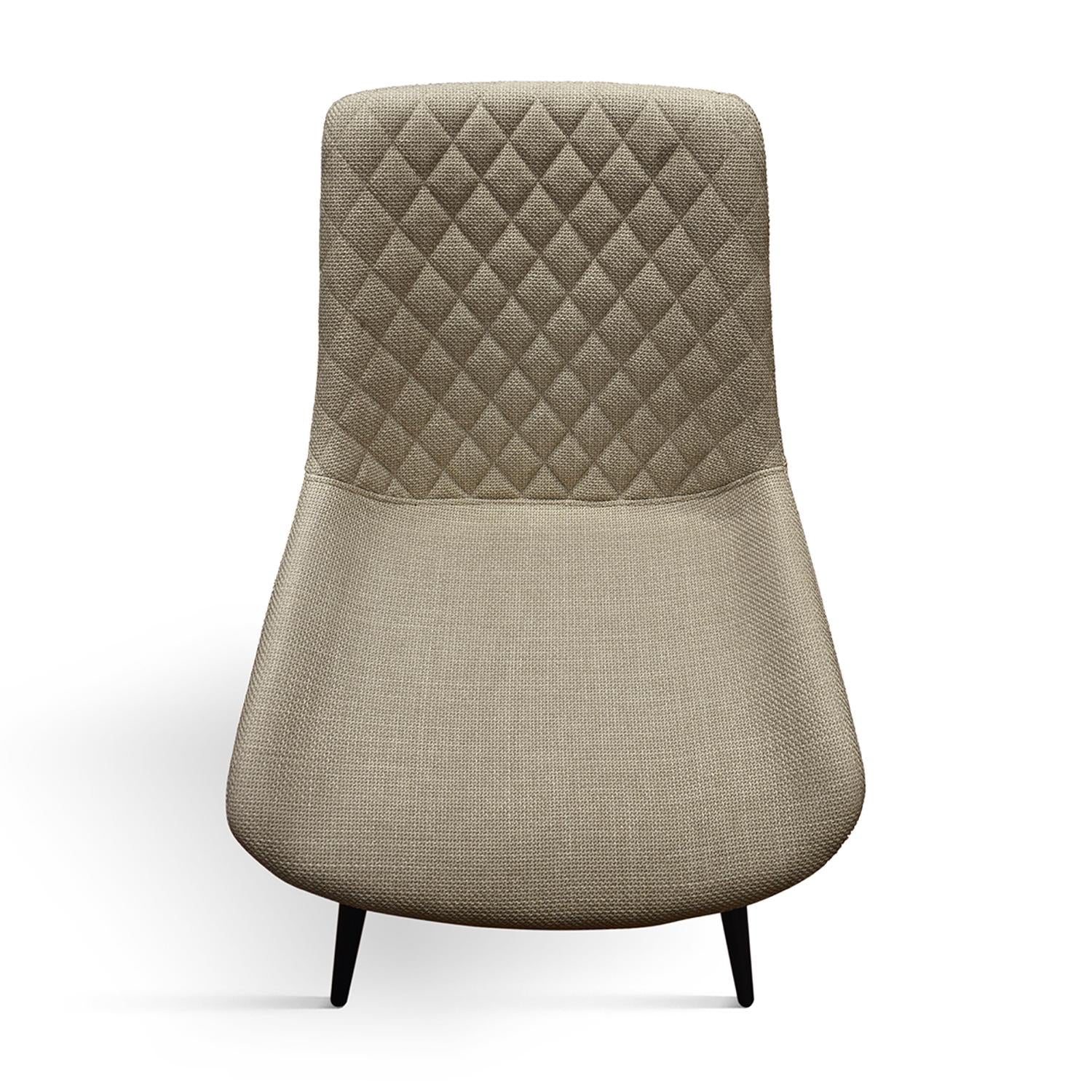 set di 4 sedie vienna in tessuto beige e gambe in metallo nero, seduta ergonomica per comfort quotidiano