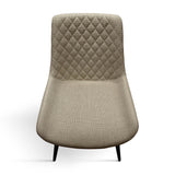 set di 4 sedie vienna in tessuto beige e gambe in metallo nero, seduta ergonomica per comfort quotidiano