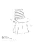 set di 4 sedie vienna in tessuto beige e gambe in metallo nero, materiali resistenti per uso quotidiano